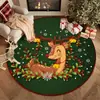 Alfombra Redonda Navideña de Venta Caliente Transfronteriza para Sala de Estar del Hogar, Felpudo Resistente al Desgaste, Manta para Mesita de Noche de Dormitorio, Alfombra de Piso de Fácil Cuidado
