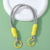 Lanyard colorido simples para celular com fivela dupla, chaveiro pingente em blocos de cor trançado à mão, cordão de poliéster anti-perda, disponível para atacado