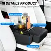 Almohadilla universal para caja de reposabrazos de coche, almohadilla de almacenamiento de cuero multifuncional con portavasos, portapañuelos y bolsa de almacenamiento para teléfono