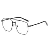 Gafas Ópticas Decorativas Planas Antiluz Azul Populares de Metal con Doble Puente Estilo Aviador para Hombres y Mujeres con Lentes para Miopía