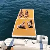 Muelle para yate marino Ocio acuático plataforma inflable grano de madera tapete antideslizante cama flotante plataforma flotante fabricantes de alfombra mágica