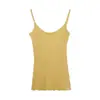 Top Camisola Estilo Francês Slim-Fit Wanwei para Mulheres Nova Coleção Primavera 2026 Alça Fina Borda Enrolada Tricô Colete P4065
