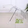 Paraguas transparente de mango largo con borde negro, adecuado tanto para la lluvia como para el sol, alto valor estético para estudiantes, ampliado y engrosado, paraguas automático simple con impresión de logotipo