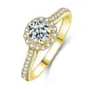 Anel de Diamante de Moda Leve de Luxo Transmitido ao Vivo Tk para Mulheres, Anel de Zircônia 5A Micro-Pavimentado, Design de Nicho, Joia de Anel Elegante, Transfronteiriço