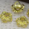 Soporte para tapa de flor de cobre fundido de 9 mm, para hacer tú mismo, horquillas antiguas, pendientes, accesorios con cuentas