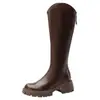 Couro de Vaca, Adequado para Pessoas Petites, Novas Botas de Equitação de Cano Médio, Botas Martin, Botas Longas Femininas de Cano Alto, Botas Longas Slim na Altura do Joelho para Primavera e Outono