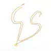 Estilo Aliexpress Pingente de Moeda de 26 Letras Colar em Camadas de Aço Inoxidável Clavícula Elegante Joia Feminina