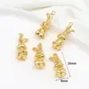 Colgante de Protección de Color Chapado en Oro de 14K con Círculo y Carácter de Fortuna Accesorio de Joyería Hecho a Mano DIY Colgante de Fortuna Dorado Pequeño Encanto D105