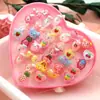 Anillos de Resina de Gemas de Dibujos Animados de 36 Piezas Más Vendidos Set de Anillos de Plástico para Niñas de Preescolar