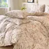 Conjunto de Roupa de Cama Retro de Algodão Puro Quatro Peças, 100% Algodão Novo Modelo 2026, Conjunto de Lençol e Capa de Edredom de Três Peças para Dormitório, Adequado para Todas as Estações