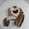 Ins Baby's Outono e Inverno Costwear Bebês Meninos e Meninas Colete forrado de lã espessada Toalha de desenho animado Bordado Bonito Colete de estilo estrangeiro