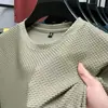 Ropa para Hombre al por Mayor Verano 2025 Malla de Bambú Seda Hielo Camiseta de Manga Corta Camisa para Hombre Cuello Redondo Material Suave Ropa de Media Manga Moderna