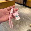 Chaveiro grande novo de cachorro sentado pingente de bolsa chaveiro de carro fofo brinquedo de pelúcia presente atacado