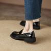 Sapatos Femininos Plus Size Tamanho 41 a 43, Mocassins de Solado Grosso, Novidade Versátil Primavera 2026 Estilo College Sapatos de Couro Planos Estilo Britânico
