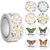 Borboleta decoração de casamento noiva favor da festa de aniversário chuveiro de casamento obrigado adesivos redondos 500 pcs/rolo