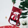 Navidad nuevo pequeño lino blanco fondo calcetín de Navidad festivo adorno colgante árbol de Navidad calcetines para regalo de dulces al por mayor