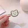 Osito linda chica simple estilo coreano pasador tocado pinza de pato beige clip para flequillo pelo despeinado alto sentido