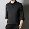 Camisa Exterior de Manga Larga para Hombre de TikTok 2024 Primavera y Otoño Nueva Camisa Casual de Negocios con Bolsillo Real de Moda