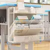 Estante de armazenamento para mesa, sem furos, para livros didáticos de estudantes, provas, mochilas, armazenamento de grande capacidade para mesa de dormitório