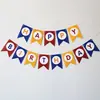 Feliz Cumpleaños Banner Decoración Bandera de Cola de Golondrina Dorada Papel de Aluminio Artículos de Fiesta Bandera de Feliz Cumpleaños