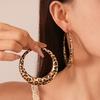 Europa y Estados Unidos pendientes de pin de acero con círculo geométrico de leopardo transfronterizo, personalidad exagerada, temperamento nicho, pendientes de alta gama para mujer