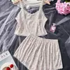Pijama casual de alta qualidade, conjunto de duas peças de moda europeia e americana para dormir em casa, comércio exterior transfronteiriço, atacado direto do fabricante