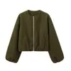 Comercio electrónico transfronterizo de AliExpress: Moda femenina europea y americana, la nueva colección otoño/invierno de ZA, cuello redondo, suave, chaqueta bomber corta
