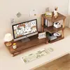 Organizador de escritorio, soporte para computadora de escritorio, elevador de monitor, base para pantalla de visualización, soporte de escritorio
