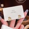 Pendientes de Perla Exquisitos con Aguja de Plata 925 Pendientes de Gama Alta Temperamento Femenino Lujo Ligero Socialité Franceses Nicho Pendientes de Botón Venta al por Mayor
