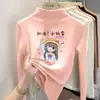 Blusa de Manga Longa Segunda Pele Infantil Zhongda De Rong Coleção Outono/Inverno 2026 para Meninas, Blusa Grossa de Outono com Gola Semi-Alta
