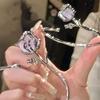 Pulsera de Zirconia Brillante de Lujo Ligero de Gama Alta al por Mayor Simple de Nicho Exquisita Irregular Completa de Diamantes Pulsera Ajustable para Mujer