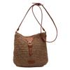 Bolso de Cubo Cruzado Casual de Verano Estilo Occidental para Mujer, Gran Capacidad, Vacaciones en la Costa, Bolso de Playa, Bolso de Hombro de Paja a la Moda