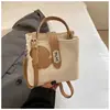 Bolsa Saco Minimalista Transfronteiriça para Mulheres, Nova Bolsa Versátil 2026, Bolsa de Ombro e Transversal Color Block da Moda para o Dia a Dia