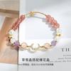 [Dança da Lua Sombra Estelar] Pulseira de Cristal Feminina Nicho Coreano Fresco Pulseira Lua Estrela Pulseira de Cristal Morango Atacado