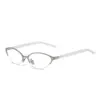 Jackson Wang Gafas Gm Estilo Retro Old Money Ojo de Gato Ovaladas Metal Medio Marco Lente Transparente Estilo Urbano Gafas de Moda para Mujer