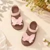 Sandalias de Velcro para Niñas Pequeñas, Transpirables y Ligeras, Ropa para Exteriores, Multicolor, Mariposa 3D, Estilo Retro Pastoral