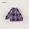 Suéter de Flores 3D para Niñas, Nuevo Top de Punto con Mangas Raglán Otoño/Invierno, Suéter con Bloques de Color Florales para Niños Pequeños