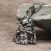 Colgante de calavera vintage de acero de titanio para hombre punk hip hop callejero fantasma maligno diente collar joyería fábrica venta al por mayor