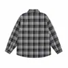 Nueva camisa de cuadros de manga larga para hombre 2026, colección de otoño, moderna y a la moda, corte holgado, talla grande, con cuello mao, prenda de abrigo para hombre