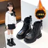 Botas Martin para Niñas 2026 Nuevo Invierno Moda Estilo Británico Botas Casuales de Moda para Niñas Pequeñas con Forro de Felpa Botas de Media Caña