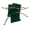 Bolsa Nueva de Terciopelo 2022, Bolsa Pequeña y Exquisita de Terciopelo, Bolsa para Joyería, Bolsa para Guardar Medallas, Bolsa de Terciopelo Verde Oscuro