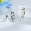 Pendientes Apilables de Estrella de Cuatro Hojas de la Suerte con Circonita y Pin Recto, Tornillos para Hélice Auricular de Aleación de Titanio, Joyería para Perforación de Oreja