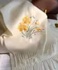 Bufanda Nueva de Lana Bordada para Mujer en Otoño e Invierno Bufanda Roja de Cachemira Estilo Chino Regalo de Cumpleaños para Madres y Personas Mayores