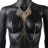 Corrente de Mamilo com Franjas Sexy Quente da Amazon Personalidade de Boate Colar de Strass Corrente Corporal Corrente Corporal Europeia e Americana