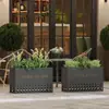 Caja de flores de acero inoxidable para exteriores combinación soporte de flores de hierro departamento de ventas valla de plantación verde partición canaleta para flores cama de flores exterior de restaurante