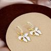 Pendientes de lujo con diseño de nicho coreano, con lazo negro y aguja de plata S925, nuevos y elegantes pendientes retro de moda para mujer.