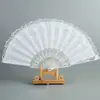 Abanico de plumas Lolita japonés abanico plegable de encaje blanco y negro vintage abanico de pasarela cheongsam estilo antiguo Red
