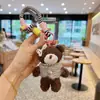 Colete Fofo Coreano e Japonês Laço de Pérola Chaveiro Urso de Toalha Pingente Acabado de Boneca para Bolsa Cartoon