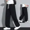 Pantalones de Seda de Hielo con Dobladillo Curvo para Hombre, Pantalones Deportivos Finos de Verano, Pantalones de Verano Ultra Finos con Protección Solar, Pantalones Largos Casuales Rectos Sueltos