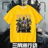 Camiseta Popular de Algodão com Estampa Delta Force para Meninos, Estilo Verão para Crianças Maiores, Blusa de Manga Curta Temática de Jogo